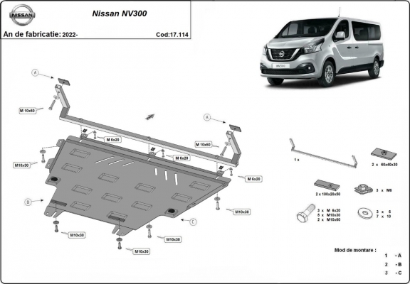 Motor Beschermplaat voor Nissan NV300