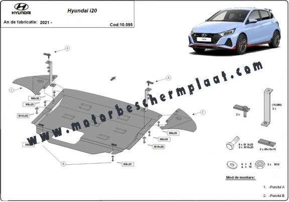 Motor, Versnellingsbak en Radiator Beschermplaat voor Hyundai i20