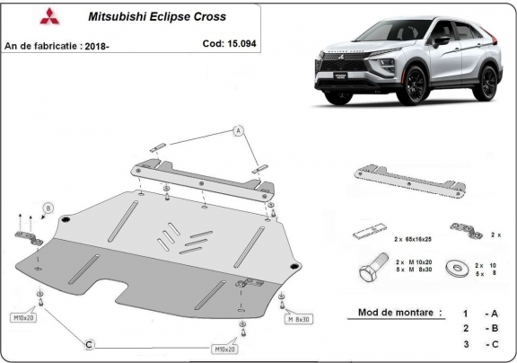Motor en Versnellingsbak Beschermplaat voor Mitsubishi Eclipse Cross