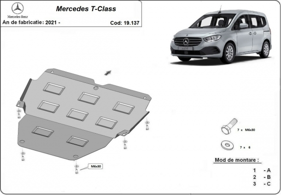 Motor en Radiator Beschermplaat voor Mercedes T-Classe