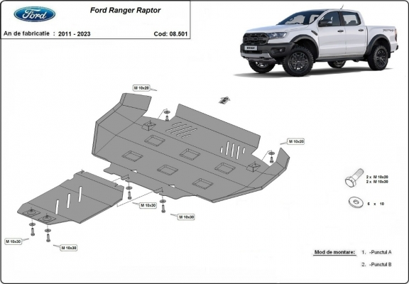 Motor Beschermplaat voor Ford Ranger Raptor