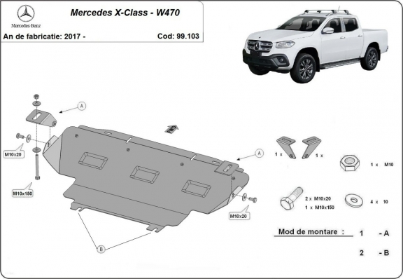 Radiator Beschermplaat voor Mercedes X-Class W470