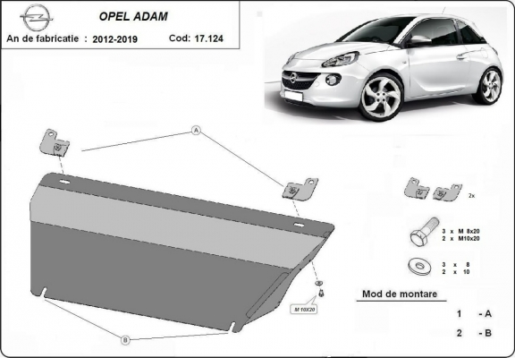 Motor en Versnellingsbak Beschermplaat voor Opel Adam