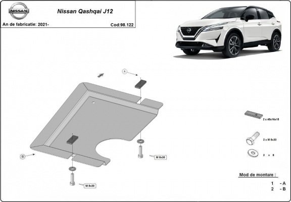 Differentieel Beschermplaat - voor Nissan Qashqai J12