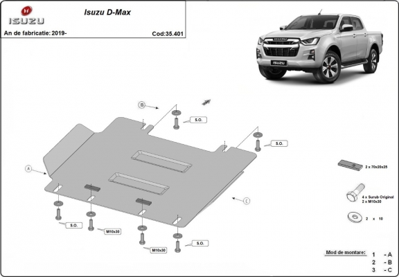 Motor Beschermplaat voor Isuzu D-Max