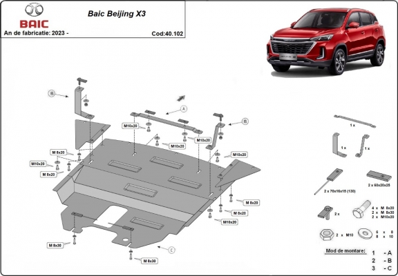 Motor Beschermplaat voor Baic Beijing X3