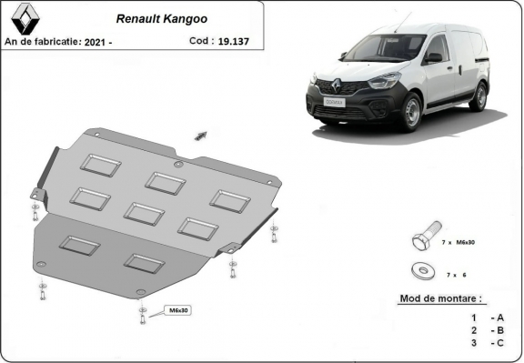 Motor en Versnellingsbak Beschermplaat voor Renault Kangoo