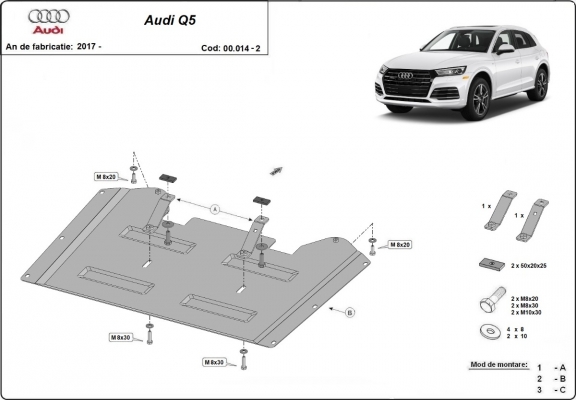 Overdracht geval Beschermplaat voor Audi Q5