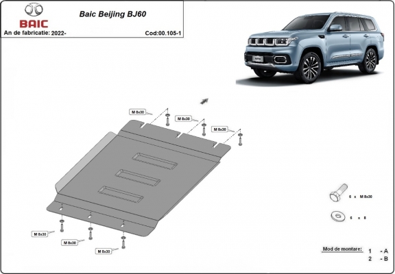 Versnellingsbak Beschermplaat voor Baic Beijing BJ60