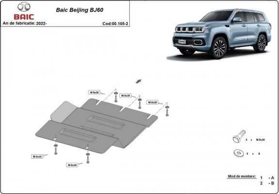 Overdracht geval Beschermplaat voor Baic Beijing BJ60