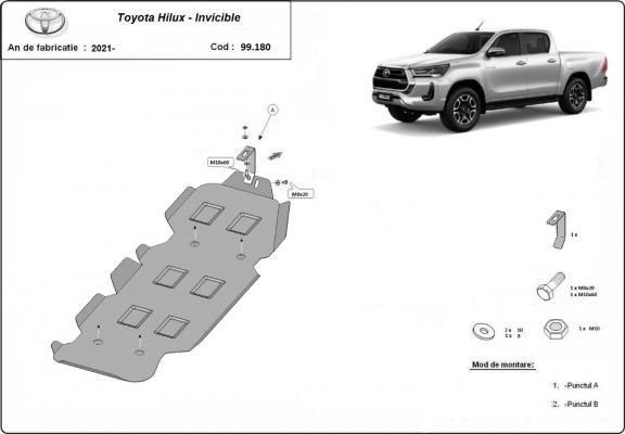 Brandstoftank Beschermplaat voor Toyota Hilux Invincible