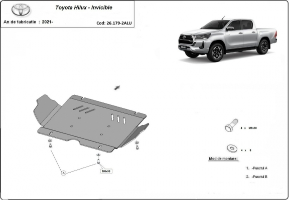 Motor  Beschermplaat voor Toyota Hilux Invincible