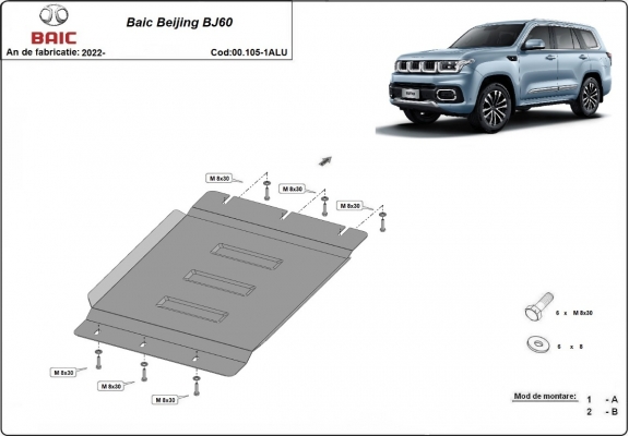Versnellingsbak aluminium Beschermplaat voor Baic Beijing BJ60