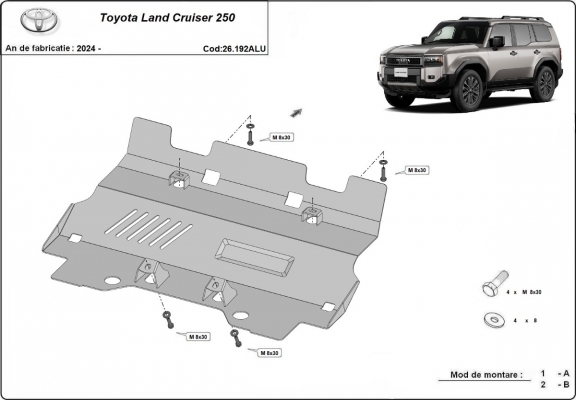 Radiator Beschermplaat voor Toyota Land Cruiser 250 - Aluminium 