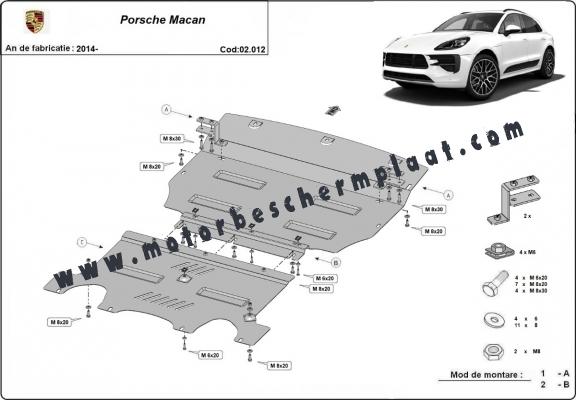 Motor en Radiator Beschermplaat voorPorsche Macan