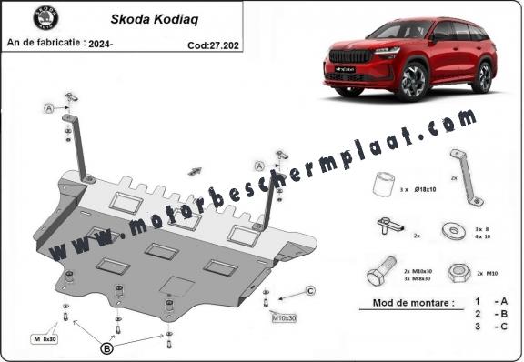 Motor, Versnellingsbak en Radiator Beschermplaat voor Skoda Kodiaq