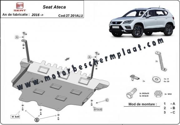 Aluminium Motor, Versnellingsbak en Radiator Beschermplaat voor Seat Ateca
