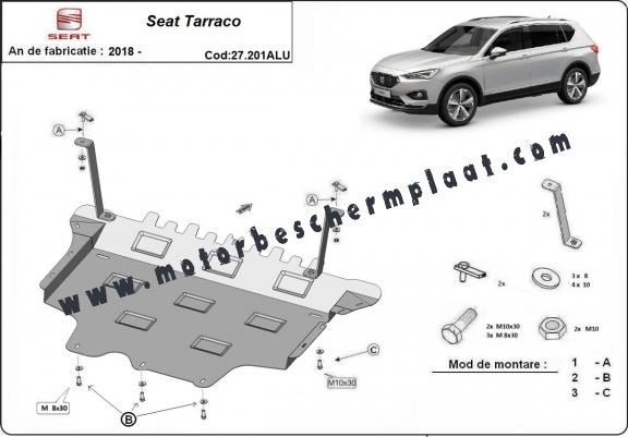 Aluminium Motor, Versnellingsbak en Radiator Beschermplaat voor Seat Tarraco