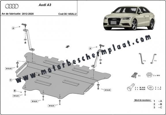 Aluminium Motor Beschermplaat voor Audi A3