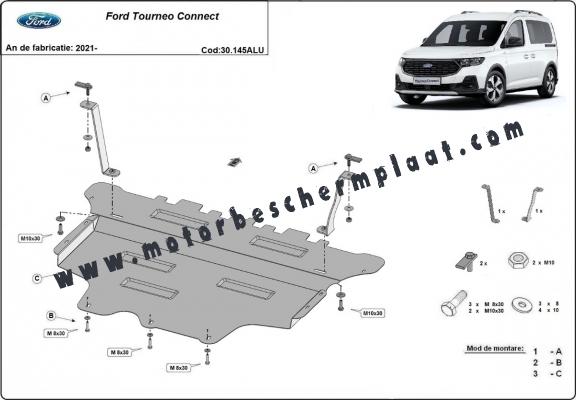 Aluminium Motor, Versnellingsbak en Radiator Beschermplaat voor Ford Tourneo Connect