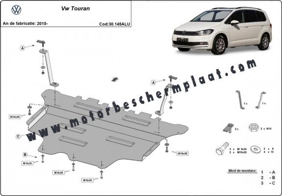Aluminium Motor, Versnellingsbak en Radiator Beschermplaat voor VW Touran