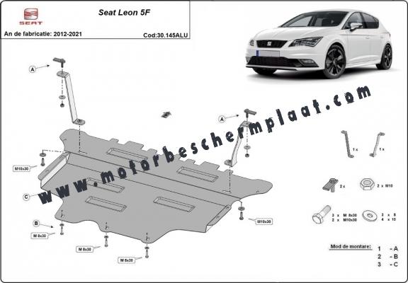 Aluminium Motor en Versnellingsbak Beschermplaat voor Seat Leon Mk3 5F