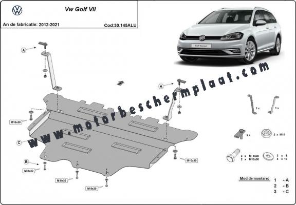 Aluminium Motor en Versnellingsbak Beschermplaat voor VW Golf 7