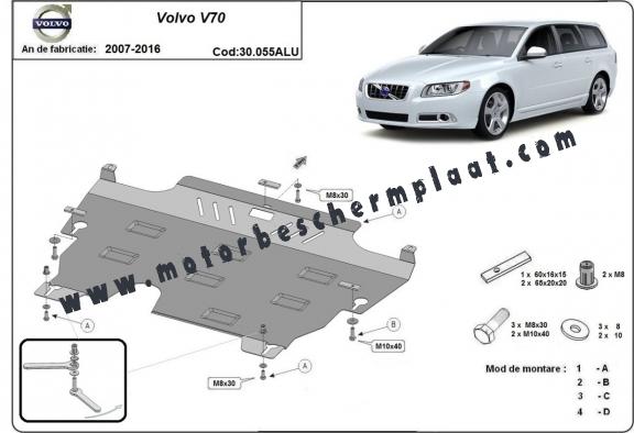 Aluminium Motor, Versnellingsbak en Radiator Beschermplaat voor Volvo V70