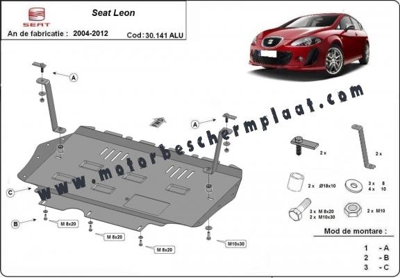 Aluminium Motor, Versnellingsbak en Radiator Beschermplaat voor Seat Leon Mk2
