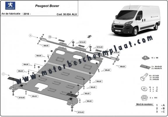 Aluminium Motor en Versnellingsbak Beschermplaat voor Peugeot Boxer