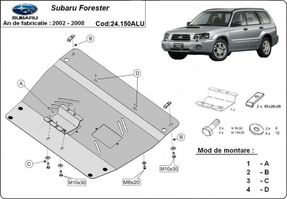Aluminium Motor en Versnellingsbak Beschermplaat voor Subaru Forester 2