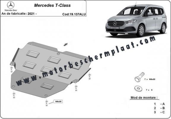 Aluminium Motor, Versnellingsbak en Radiator Beschermplaat voor Mercedes T-Class