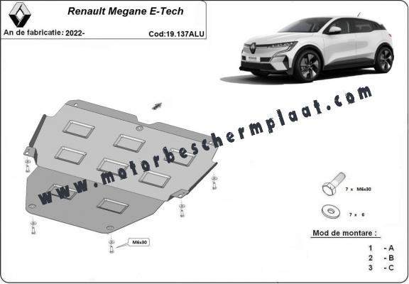 Aluminium Motor, Versnellingsbak en Radiator Beschermplaat voor Renault Megane E-Tech