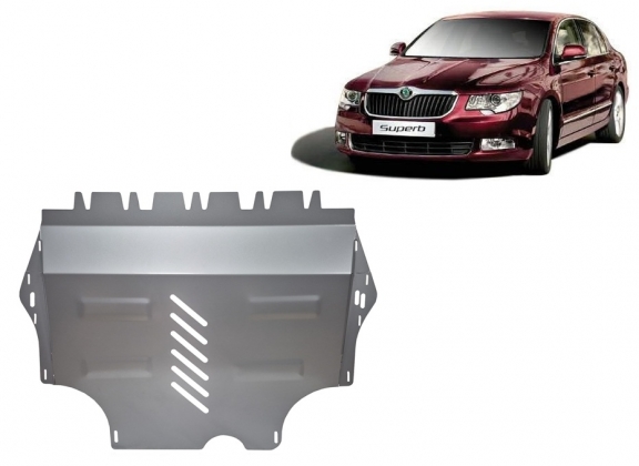 Aluminium Motor, Versnellingsbak en Radiator Beschermplaat voor Skoda Superb II