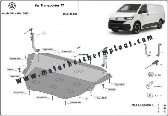 Motor, Versnellingsbak en Radiator Beschermplaat voor Volkswagen Transporter T7 Van