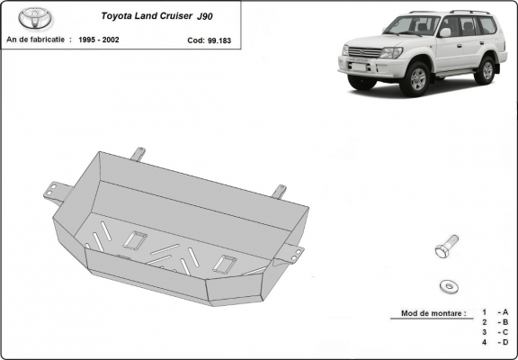 Brandstoftank Beschermplaat voor Toyota Land Cruiser J90