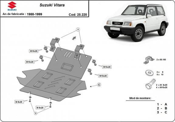 Motor en Radiator Beschermplaat voor Suzuki Vitara