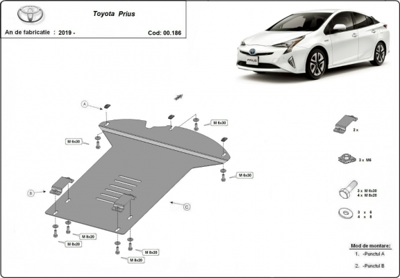 Katalysator/cat lock Beschermplaat voor Toyota Prius