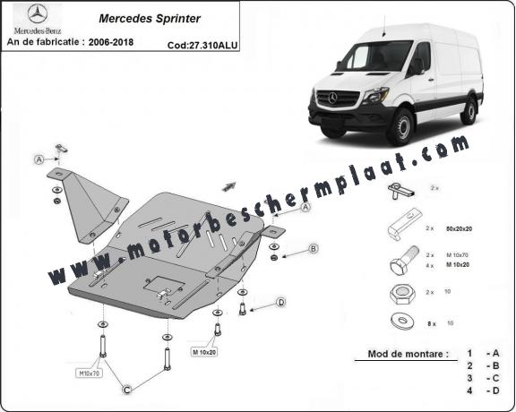 Motor en Versnellingsbak Beschermplaat voor Mercedes Sprinter - Aluminium