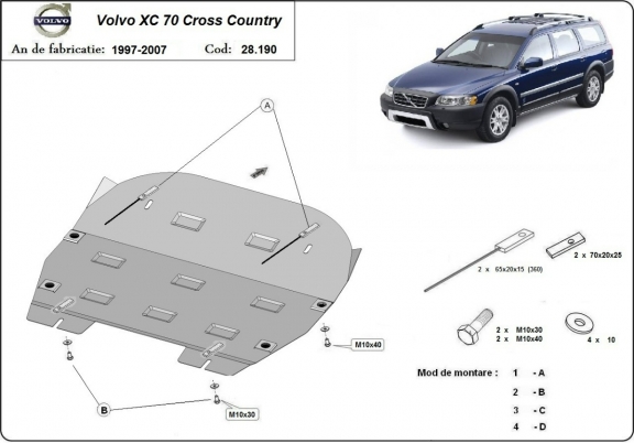 Motor, Versnellingsbak en Radiator Beschermplaat voor Volvo XC70 Cross Country