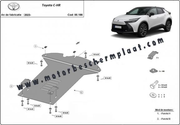 Katalysator/cat lock Beschermplaat voor Toyota C-HR