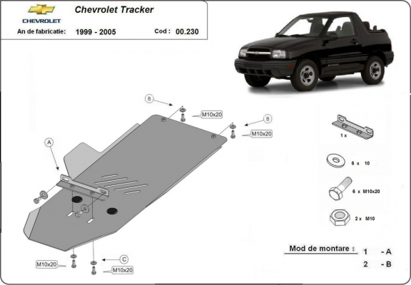 Versnellingsbak Beschermplaat voor Chevrolet Tracker