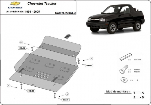 Motor, Versnellingsbak en Radiator aluminium Beschermplaat voor Chevrolet Tracker