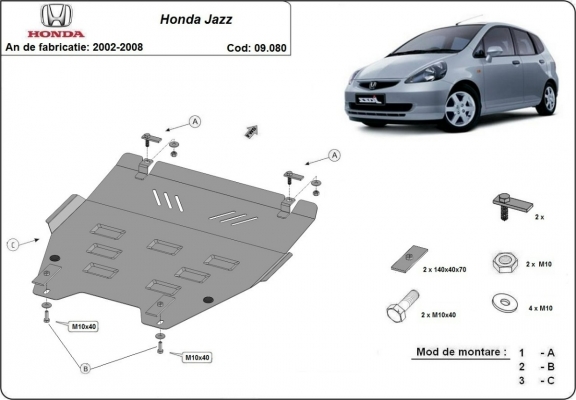Motor en Versnellingsbak Beschermplaat voor Honda Jazz
