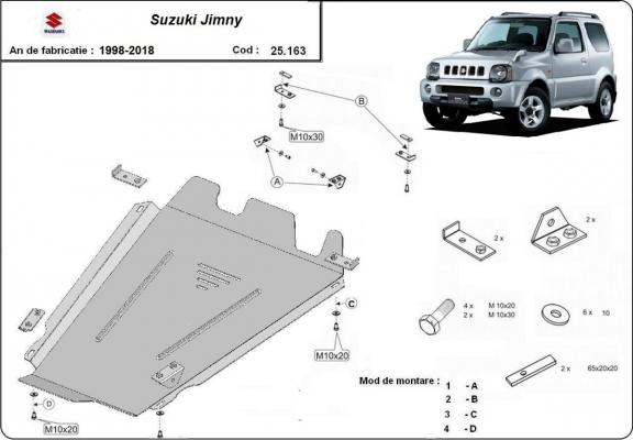 Overdracht geval Beschermplaat voor Suzuki Jimny