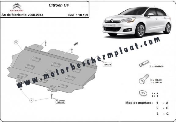 Motor en Versnellingsbak Beschermplaat voor Citroen C4