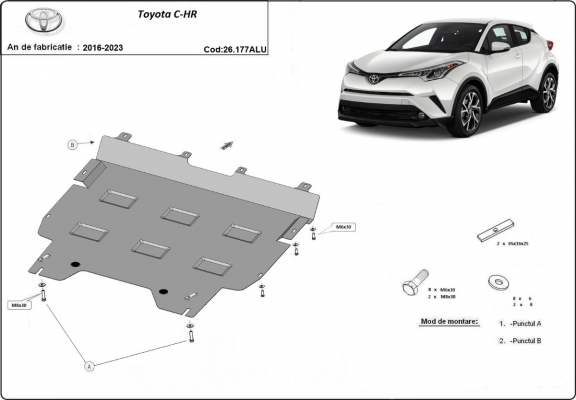 Motor, Versnellingsbak en Radiator aluminium Beschermplaat voor Toyota C-HR