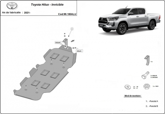 Brandstoftank Beschermplaat voor Toyota Hilux Invincible