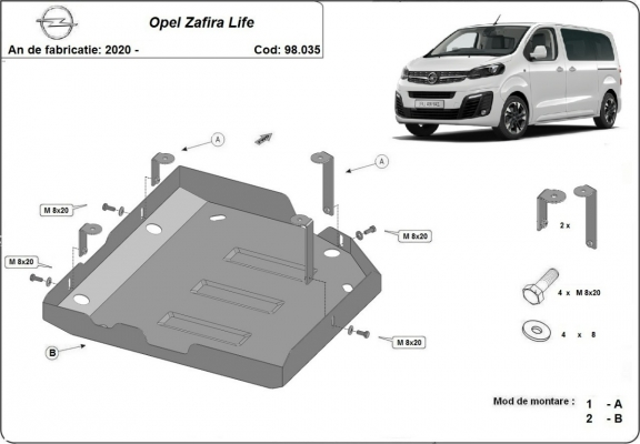 AdBlue tank Beschermplaat voor Opel Zafira Life