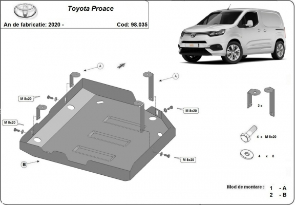 AdBlue tank Beschermplaat voor Toyota Proace